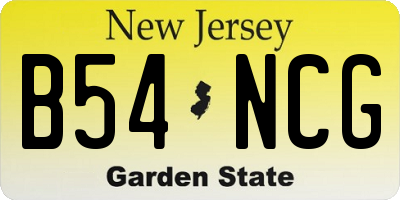 NJ license plate B54NCG