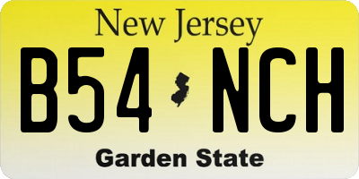 NJ license plate B54NCH