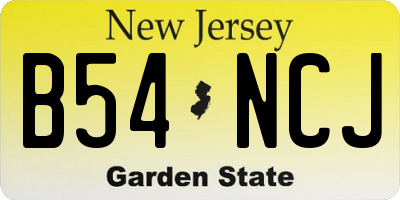 NJ license plate B54NCJ