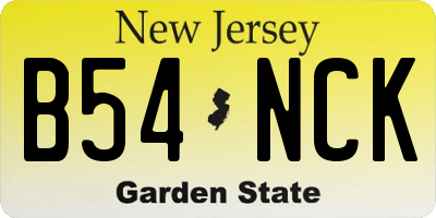NJ license plate B54NCK