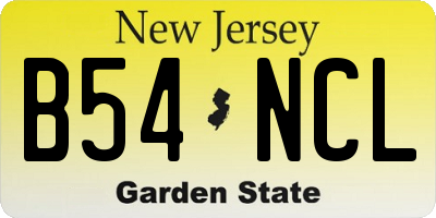 NJ license plate B54NCL
