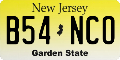 NJ license plate B54NCO
