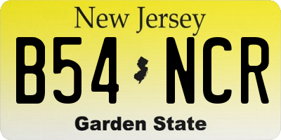 NJ license plate B54NCR