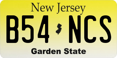 NJ license plate B54NCS