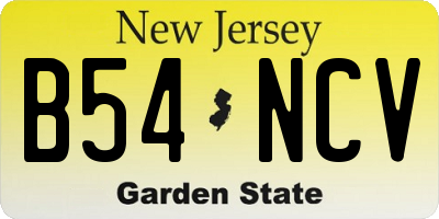 NJ license plate B54NCV