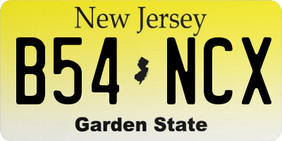 NJ license plate B54NCX