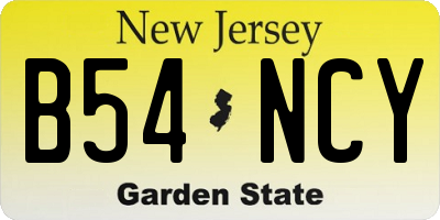 NJ license plate B54NCY