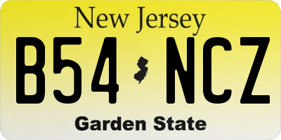 NJ license plate B54NCZ