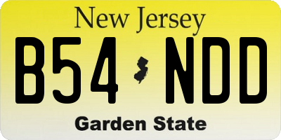NJ license plate B54NDD