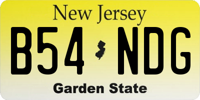 NJ license plate B54NDG