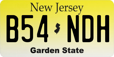 NJ license plate B54NDH