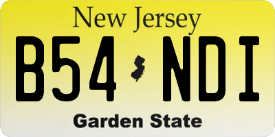 NJ license plate B54NDI