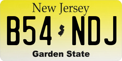 NJ license plate B54NDJ