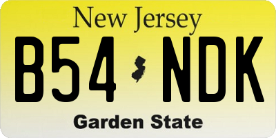 NJ license plate B54NDK