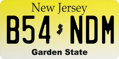 NJ license plate B54NDM