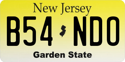 NJ license plate B54NDO