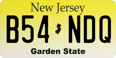 NJ license plate B54NDQ