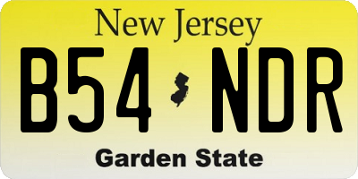 NJ license plate B54NDR