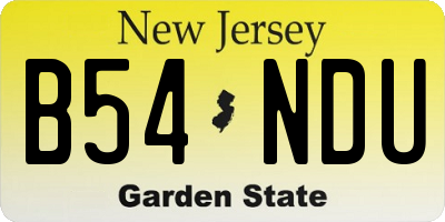 NJ license plate B54NDU