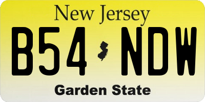 NJ license plate B54NDW