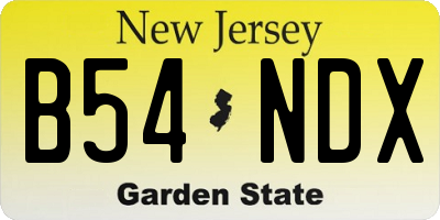 NJ license plate B54NDX