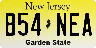 NJ license plate B54NEA