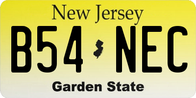 NJ license plate B54NEC