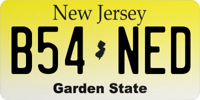 NJ license plate B54NED
