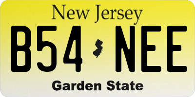 NJ license plate B54NEE