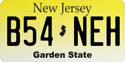 NJ license plate B54NEH
