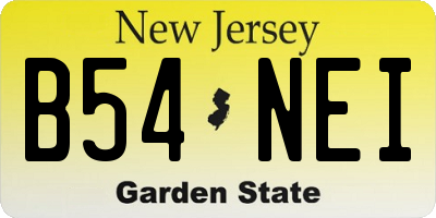 NJ license plate B54NEI