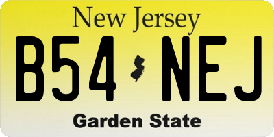 NJ license plate B54NEJ