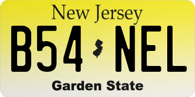 NJ license plate B54NEL