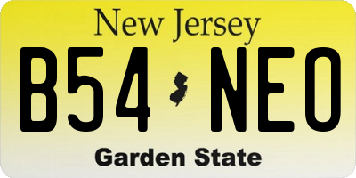 NJ license plate B54NEO