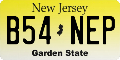NJ license plate B54NEP