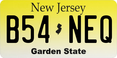 NJ license plate B54NEQ
