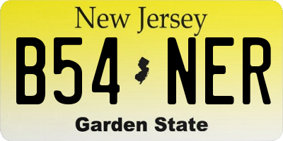 NJ license plate B54NER