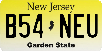 NJ license plate B54NEU