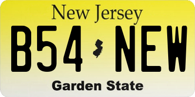 NJ license plate B54NEW