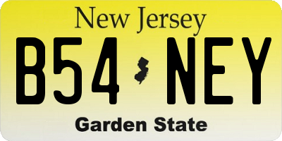NJ license plate B54NEY