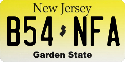 NJ license plate B54NFA