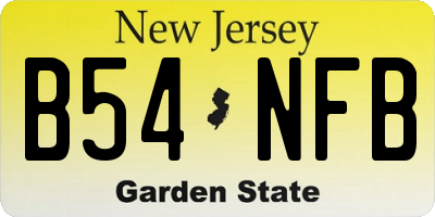 NJ license plate B54NFB