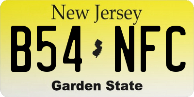 NJ license plate B54NFC