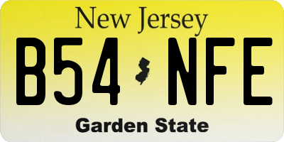 NJ license plate B54NFE