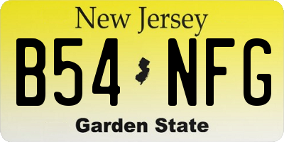 NJ license plate B54NFG