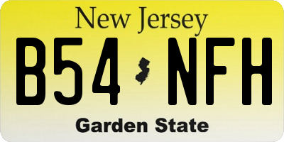 NJ license plate B54NFH