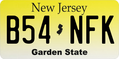 NJ license plate B54NFK