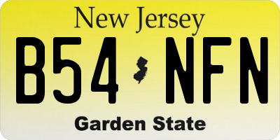 NJ license plate B54NFN