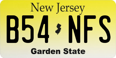 NJ license plate B54NFS