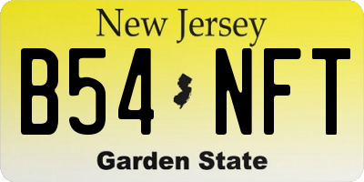 NJ license plate B54NFT